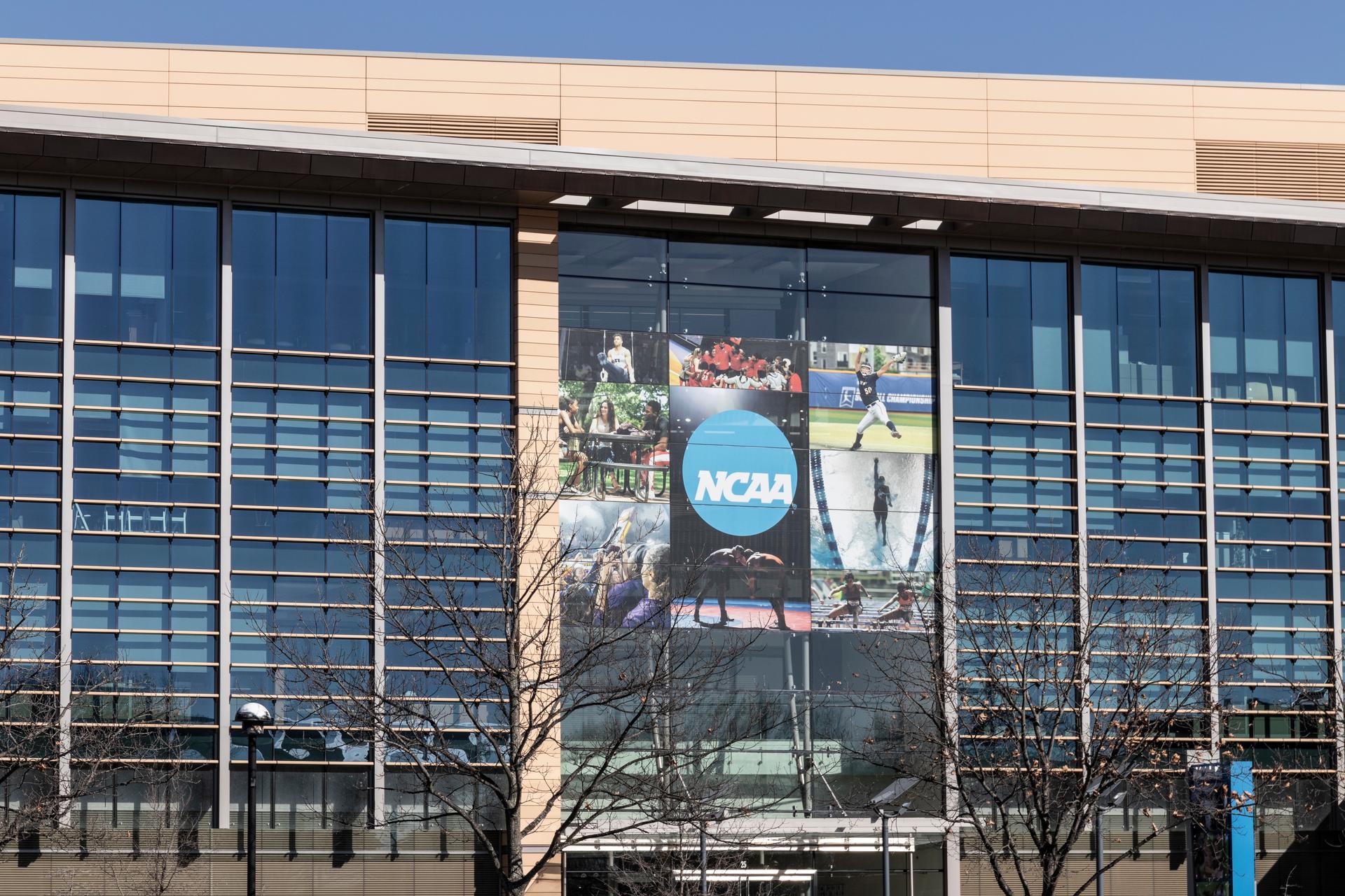 NCAA National Headquarters. The National Collegiate Athletic Association regulates the sports and athletic programs of many universities.